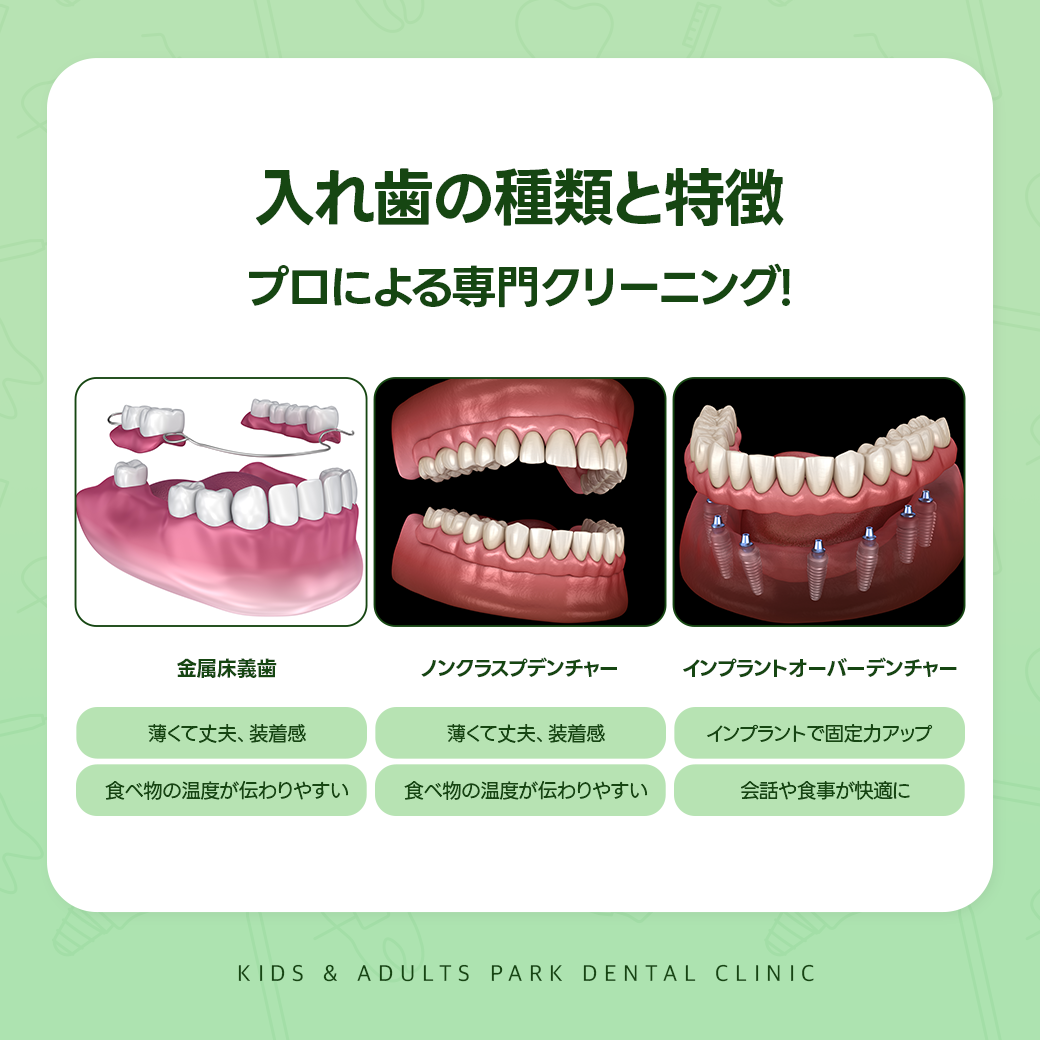 入れ歯の種類と特徴